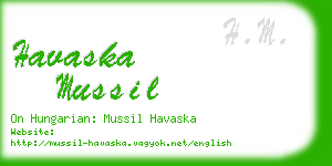 havaska mussil business card